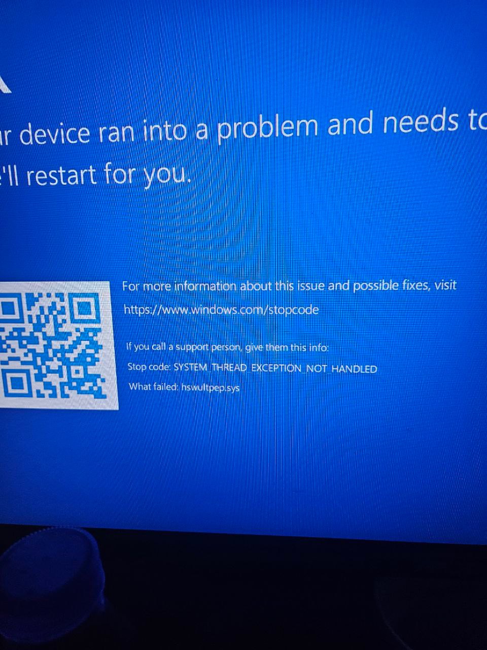 Blue screen after a monitor driver - Microsoft Q&A