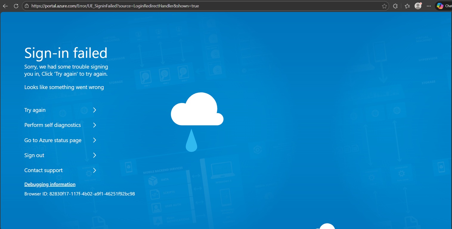Not able to Login to My Personal Azure Account - Microsoft Q&A