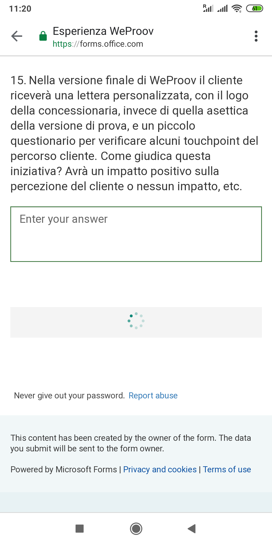 Form submission not working on Android smartphones - Microsoft Q&A