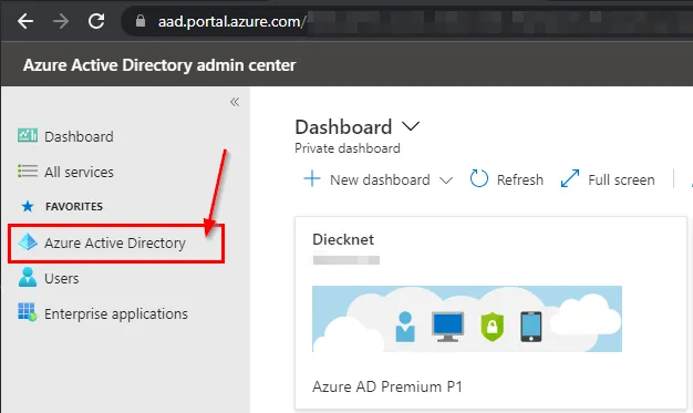 Azure AD Admin Portal