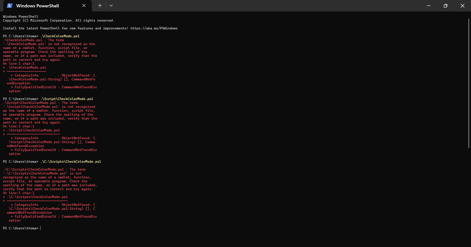 Is there a script that can detect if color mode is running on Windows ...