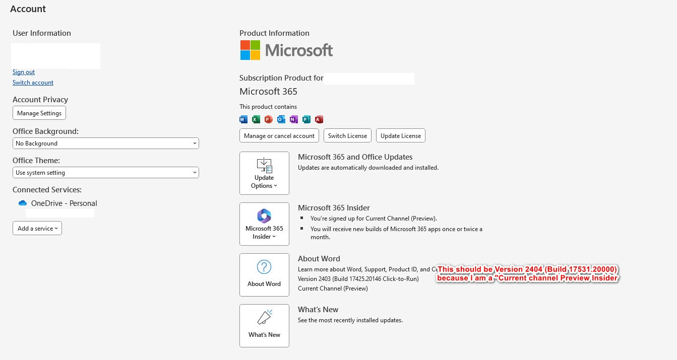 Office 365 Current Channel Preview does not update anymore. - Microsoft Q&A