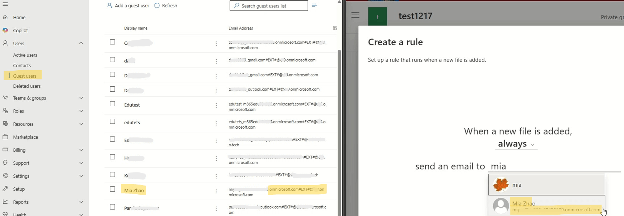 email alerts for external user/guest when folder is updated on ...