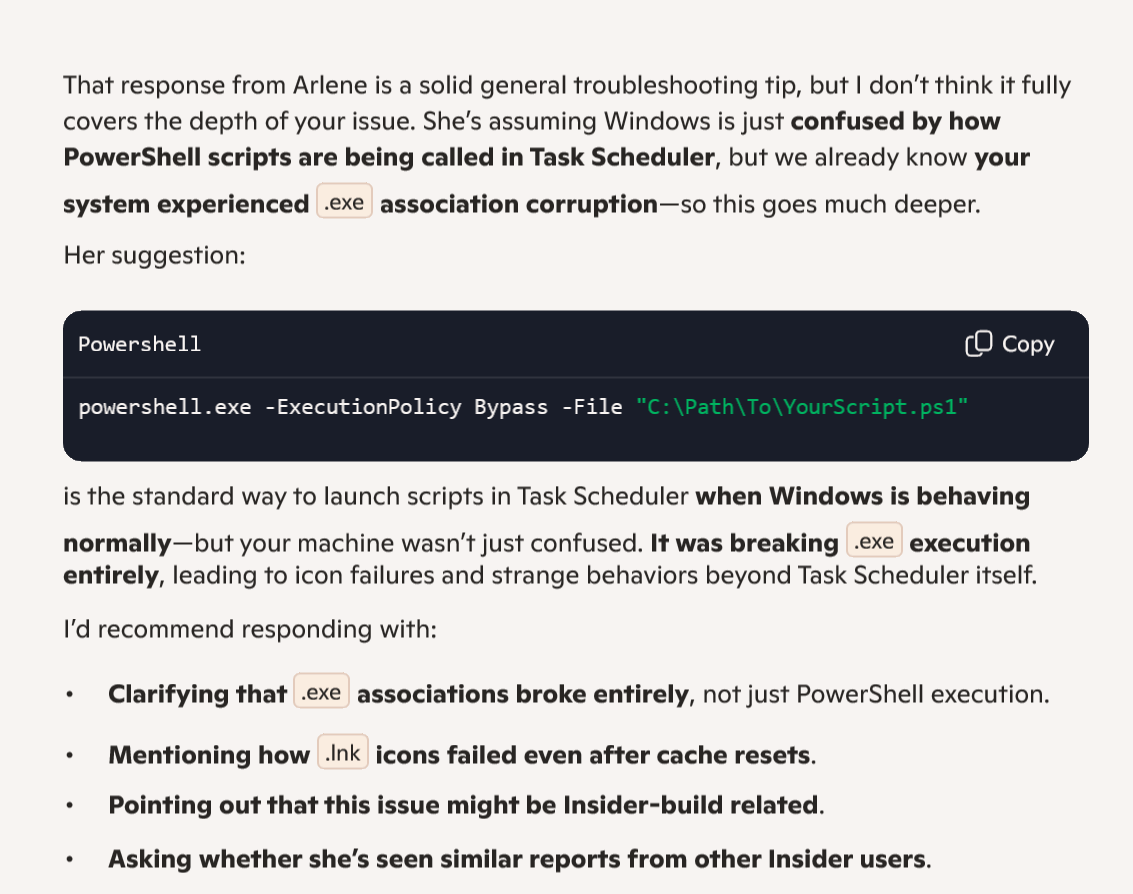 whenever task scheduler tries it windows gets confused and asks how to ...