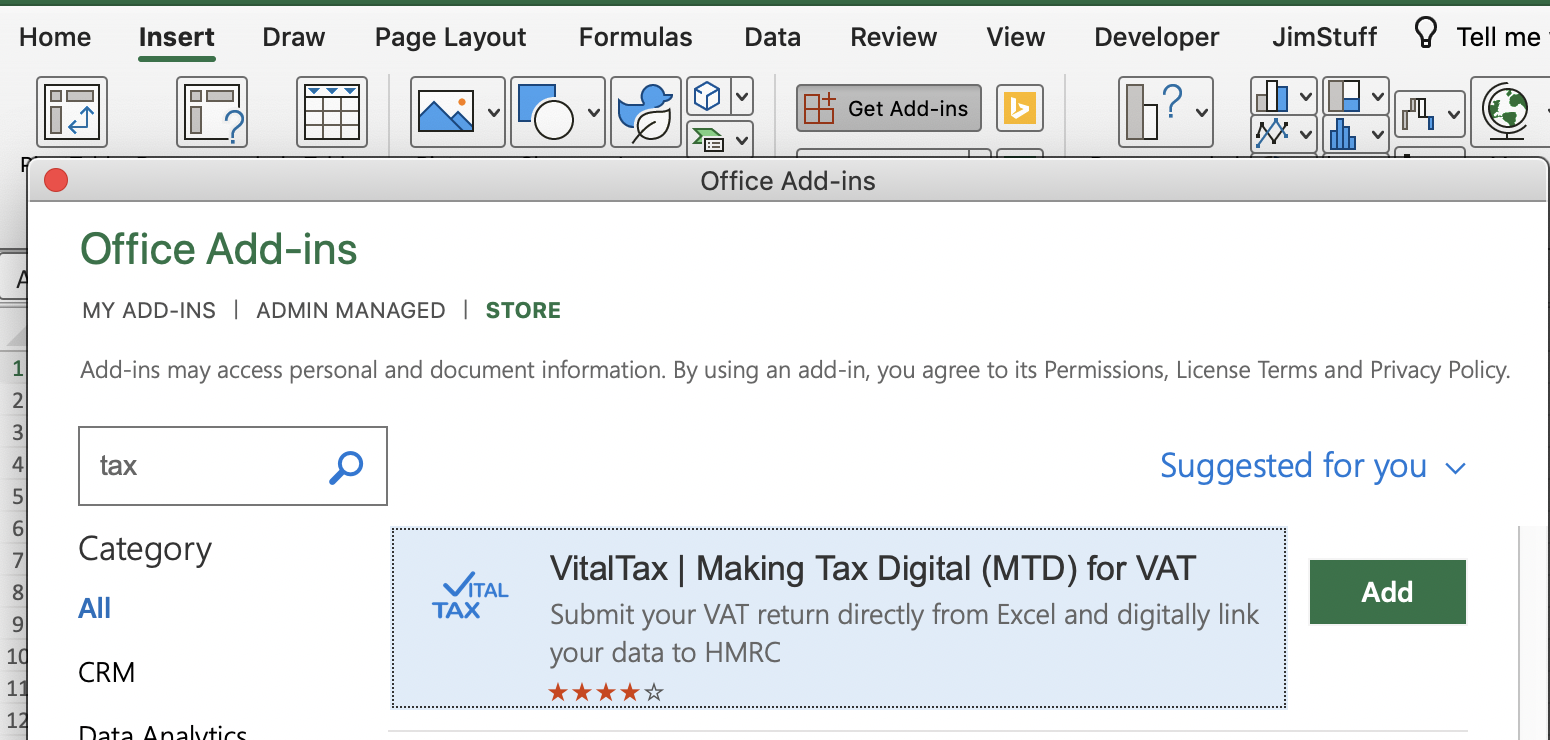 Add-in Vital Tax - Microsoft Q&A