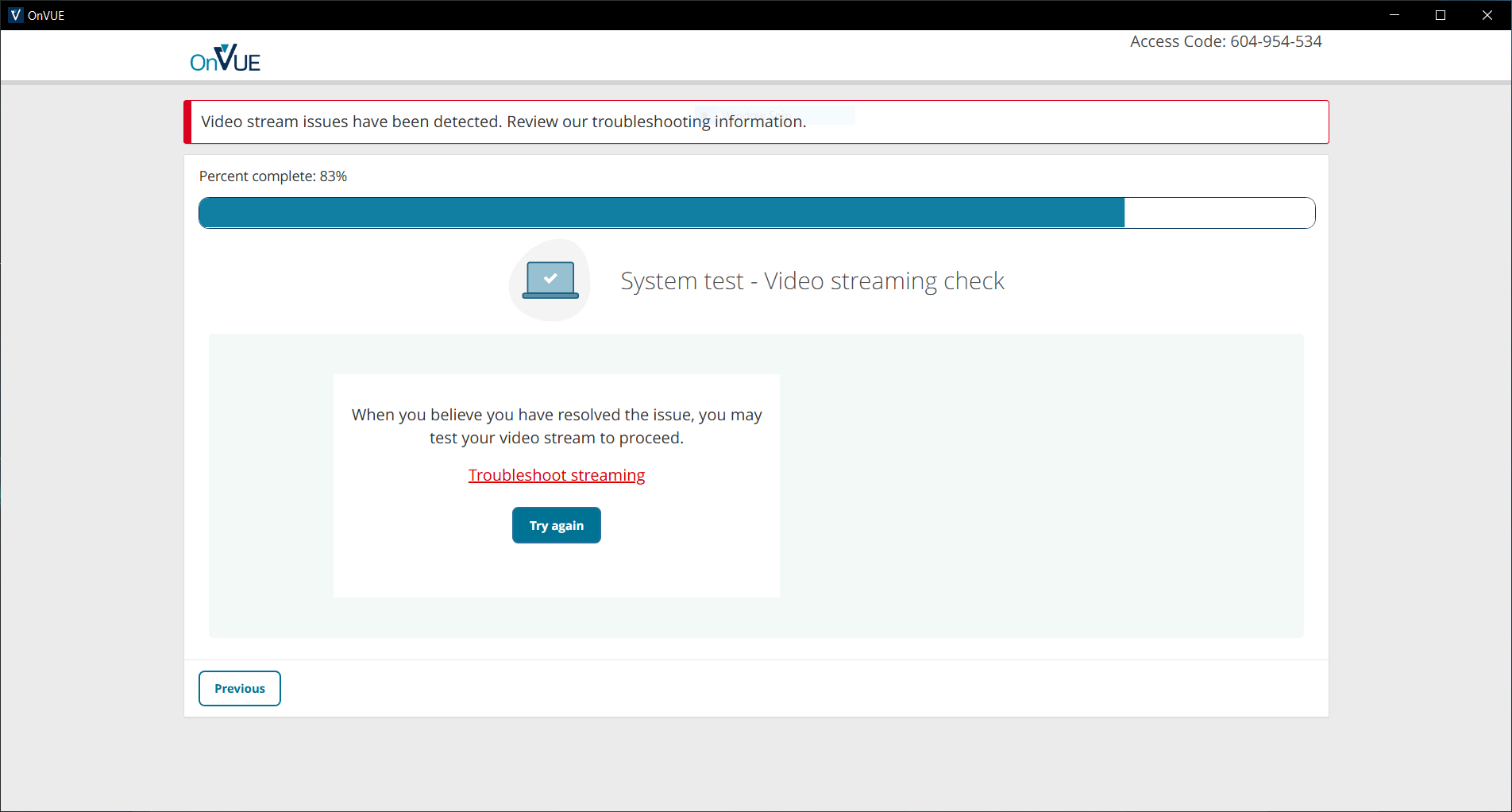 Pearsonvue OnVue error - 6Jun25