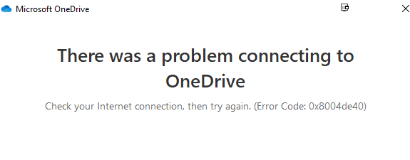 can't connect to onedrive - Microsoft Q&A
