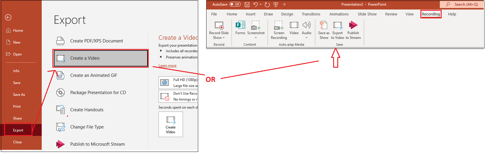 Powerpoint to video - Microsoft Q&A