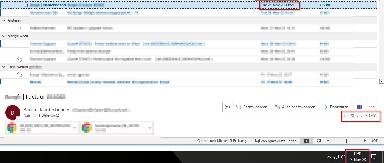 Outlook mail time difference between list pane and body - Microsoft Q&A