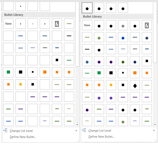 Level 1 round bullets disappearing in Word 2016 - Office 365 ProPlus ...