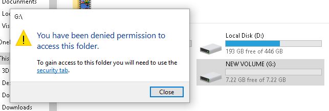 No access to every USB drive I connect to the system - Microsoft Q&A