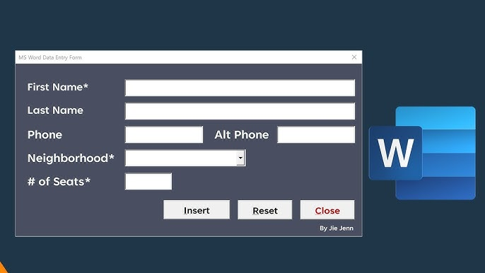Microsoft Word Templates - Form Starter - Data Entry dialog - Microsoft Q&A