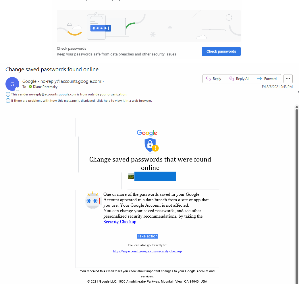 Google Critical Security alert - Helpdesk