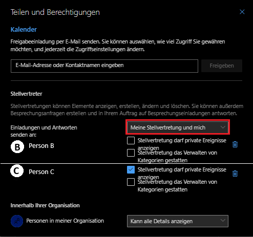 Change permissions for a delegate in New Outlook / Outlook on the web ...
