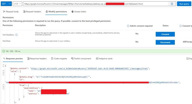 Filter not working properly for outlook message API - Microsoft Q&A