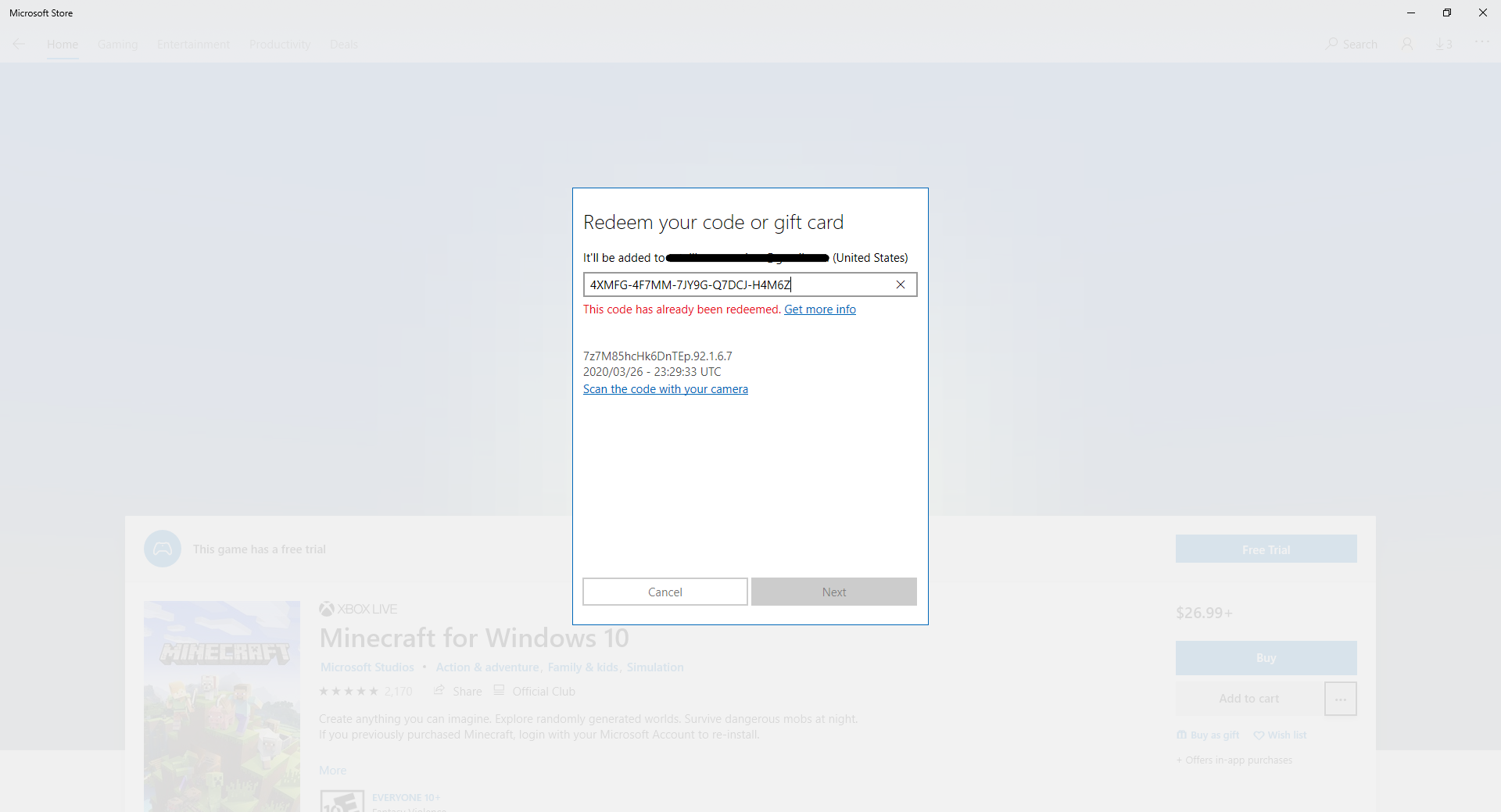 Cleaned Out Computer And Can't Re-Redeem Minecraft Windows 10 ...