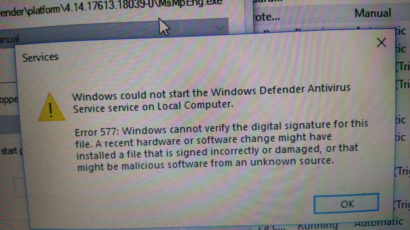 Malware preventing windows defender on win10 - Microsoft Q&A