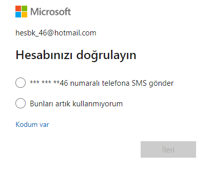 Telefon numarasına doğrulama kodu gelmiyor - Microsoft Q&A