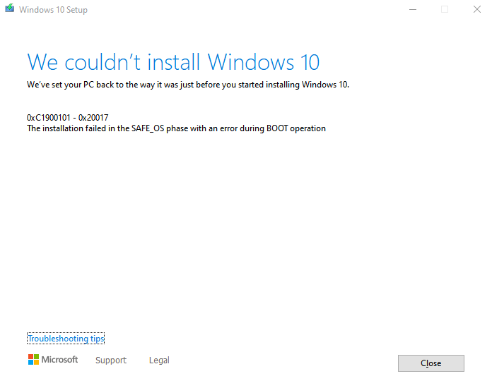 My PC has been unable to install a new update for over 4 years ...