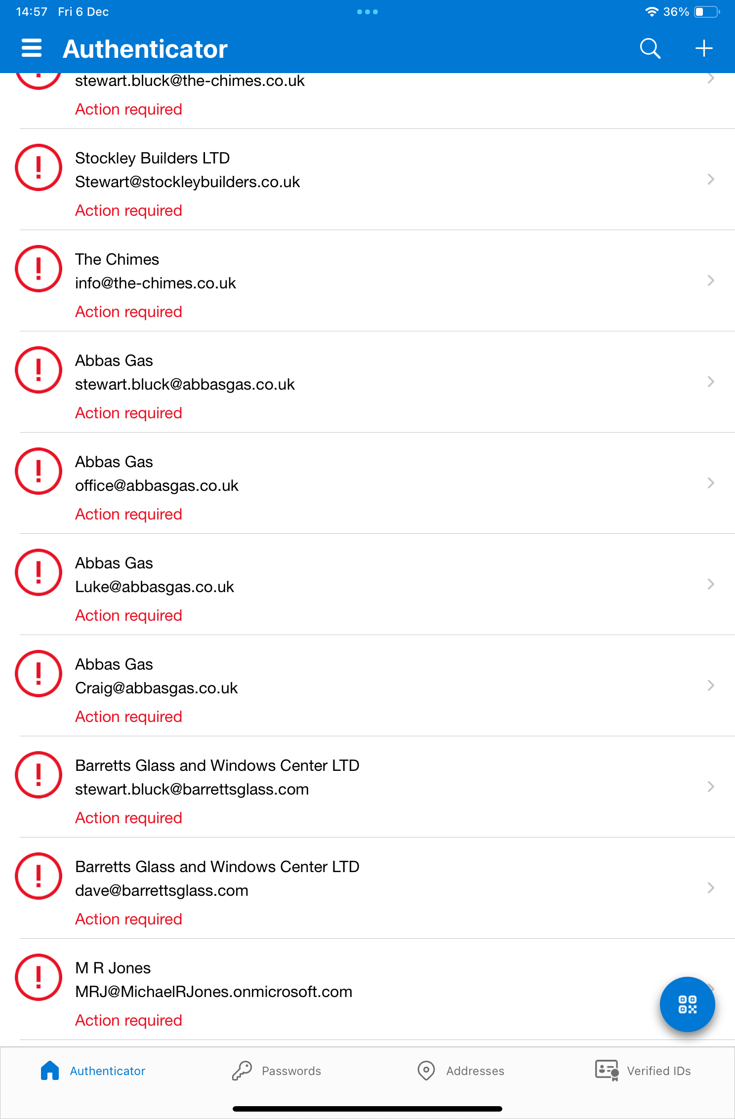 When I transfer to a new device it’s asking me to scan the qr codes ...