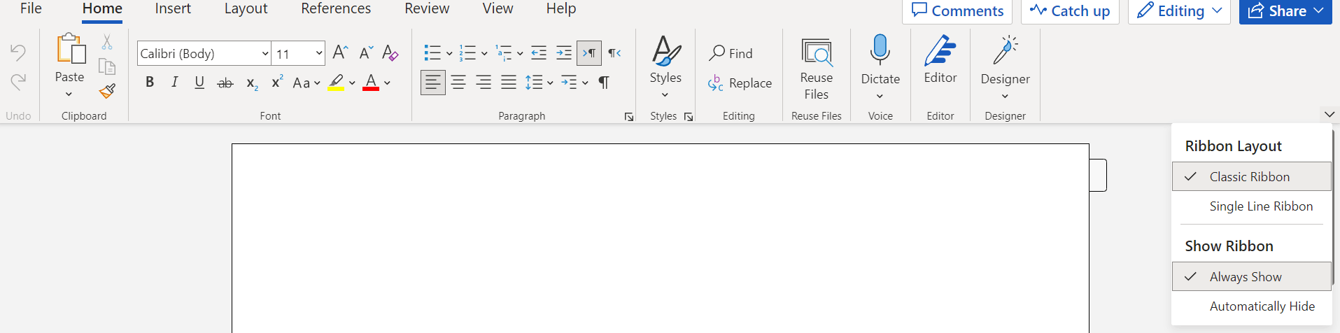 How do I make the ribbon size/ribbon fonts smaller in the online ...