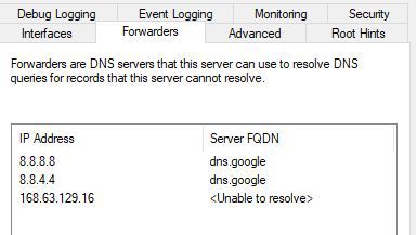 dc1az dns forwarders