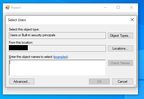 How to get Select User dialog programically in C#? - Microsoft Q&A