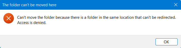 Documents folder appears only in OneDrive folder and can't be moved but ...