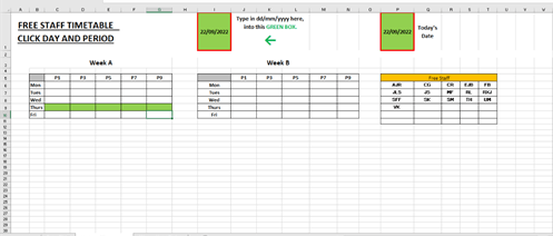 School Timetable and Visual Basic Set Up - Microsoft Q&A