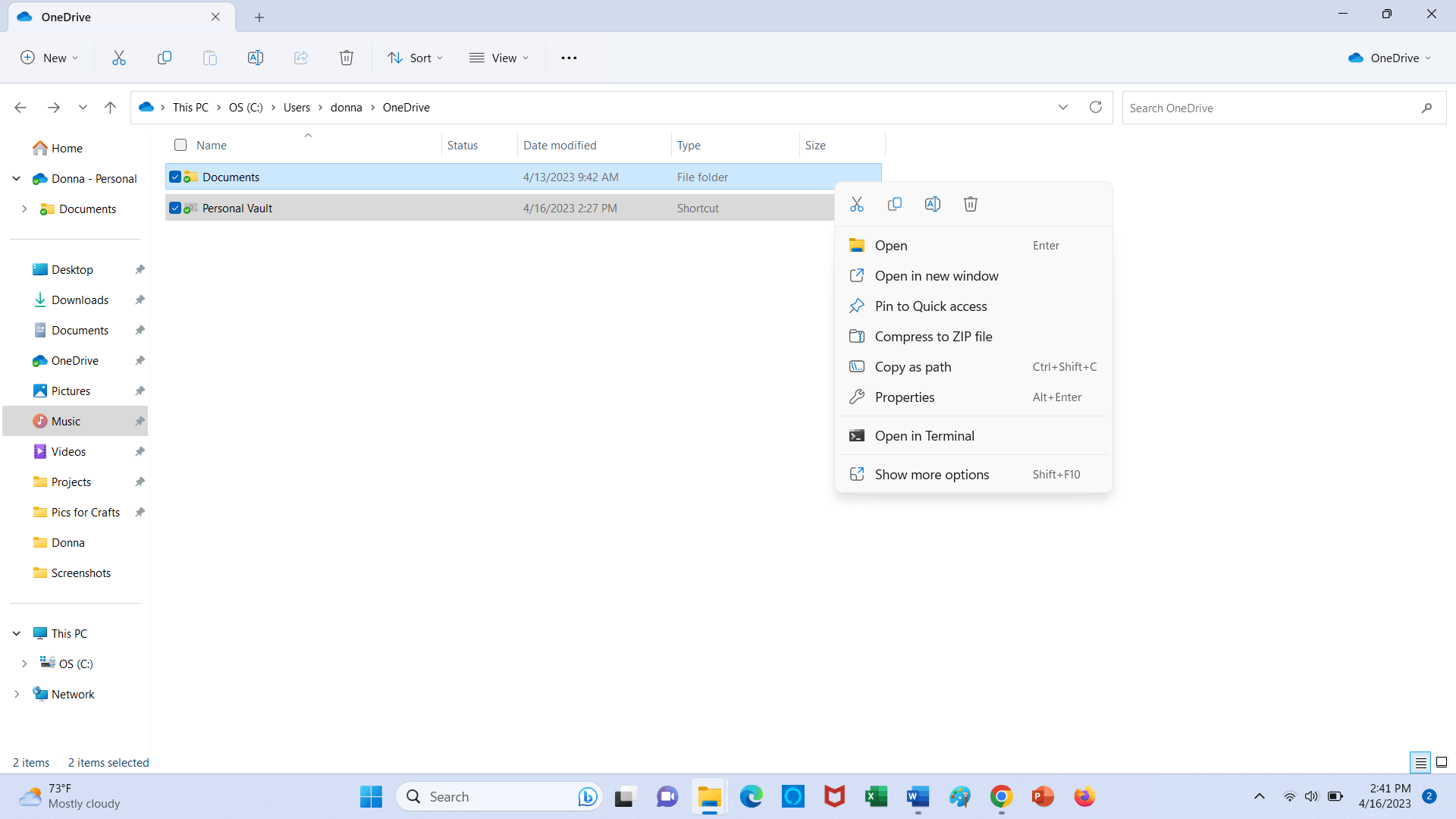 I don't want to use One Drive. How to I move the files saved in one ...