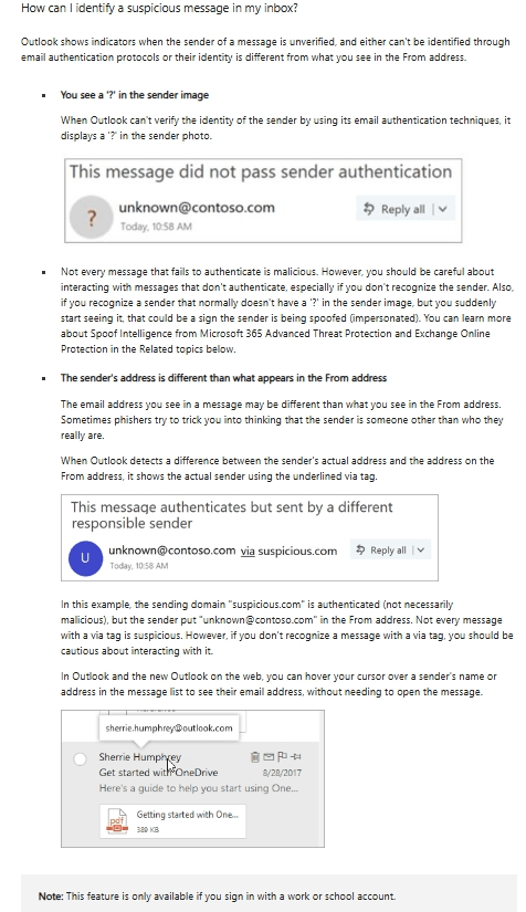 microsoft login email spam