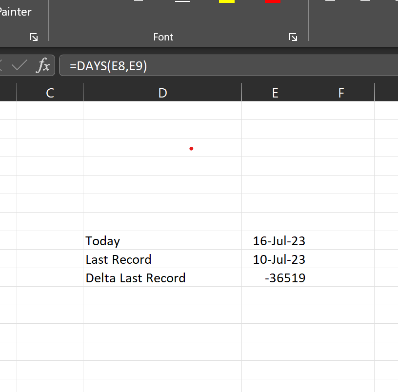Days between dates error - Microsoft Q&A