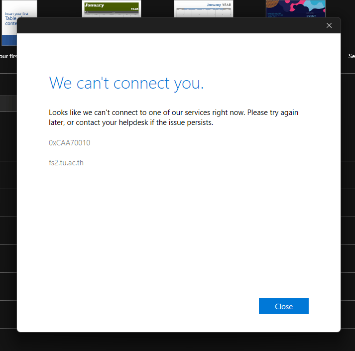 I can log into university account through website but can't log in ...