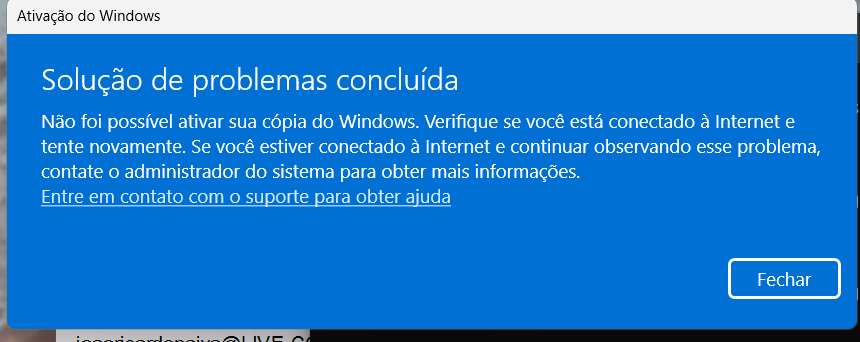 falha na ativação do windows - Microsoft Q&A