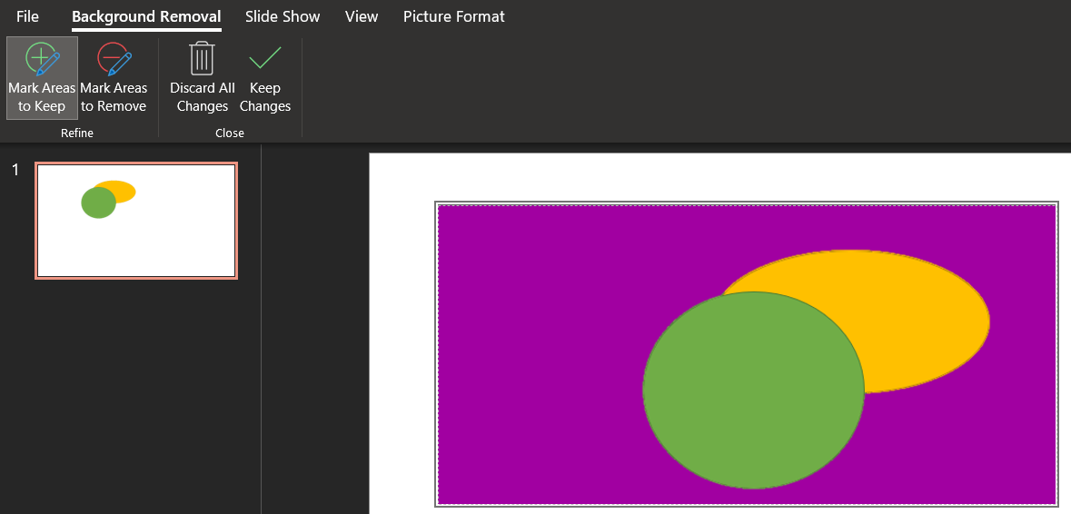 Screenshot of background removal tool