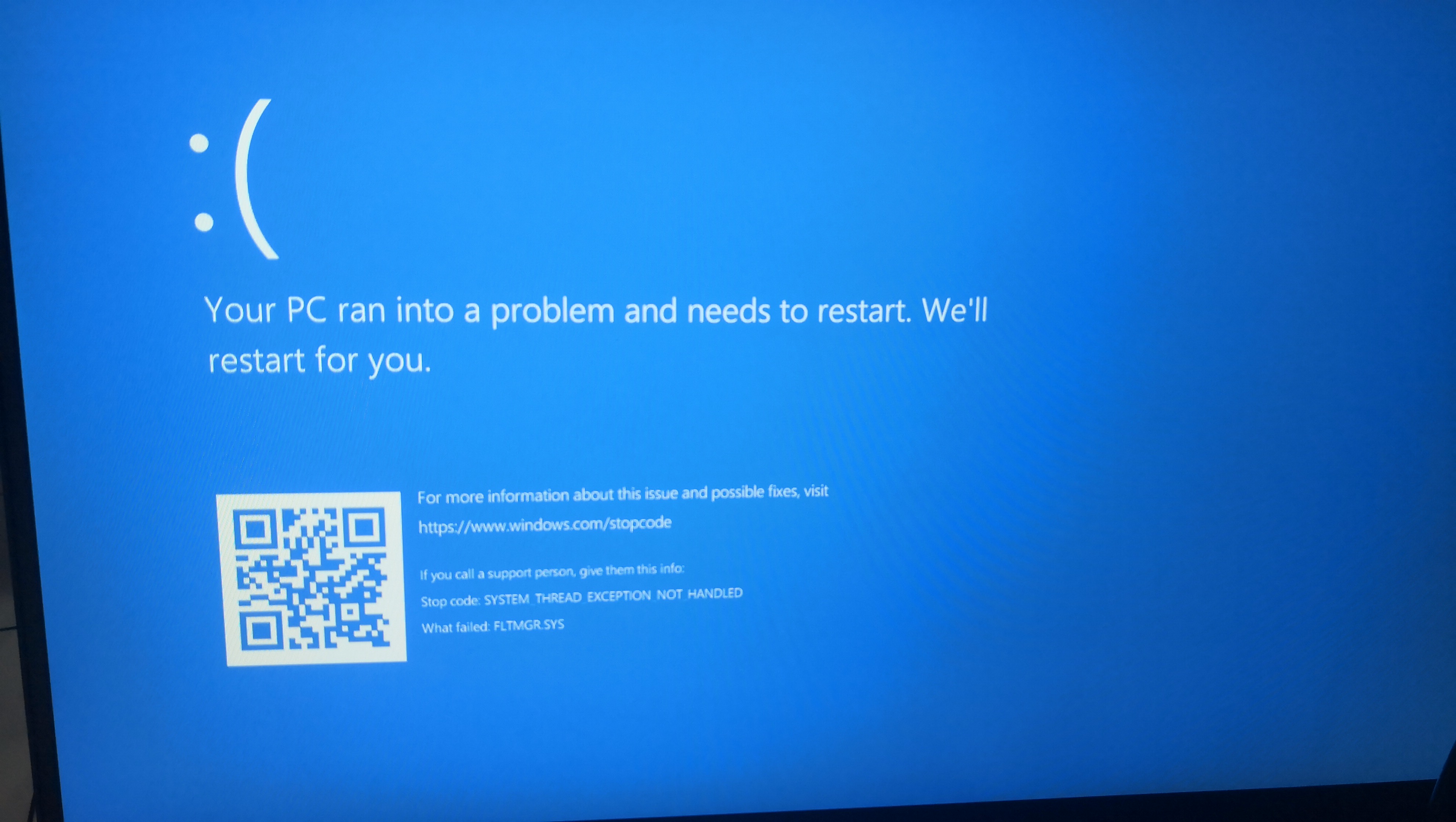 急。开机蓝屏，无法进入系统、自动修复和安全模式启动.FLTMGR