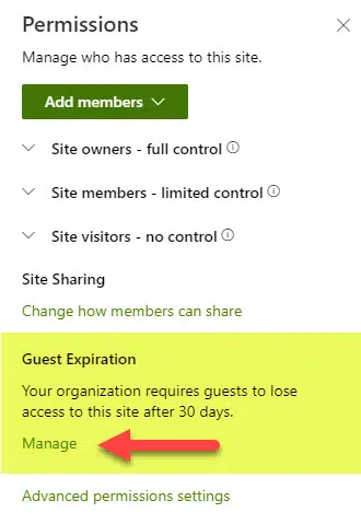 expiration for guest access