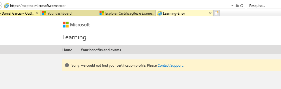 Não consigo visualizar my Transcript não aparece na tela https://mcptnc ...