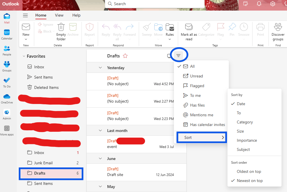 New Outlook Grouping Draft Messages by To - Microsoft Q&A
