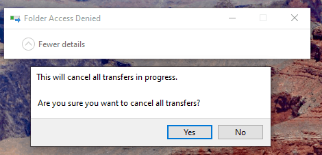 Can't close window Title: Folder Access Denied - Microsoft Q&A