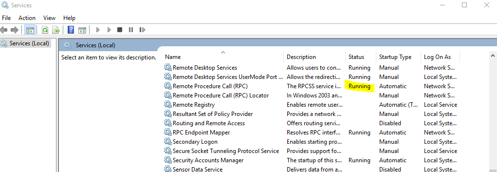 microsoft sql server 2016 setup the rpc server is unavailable