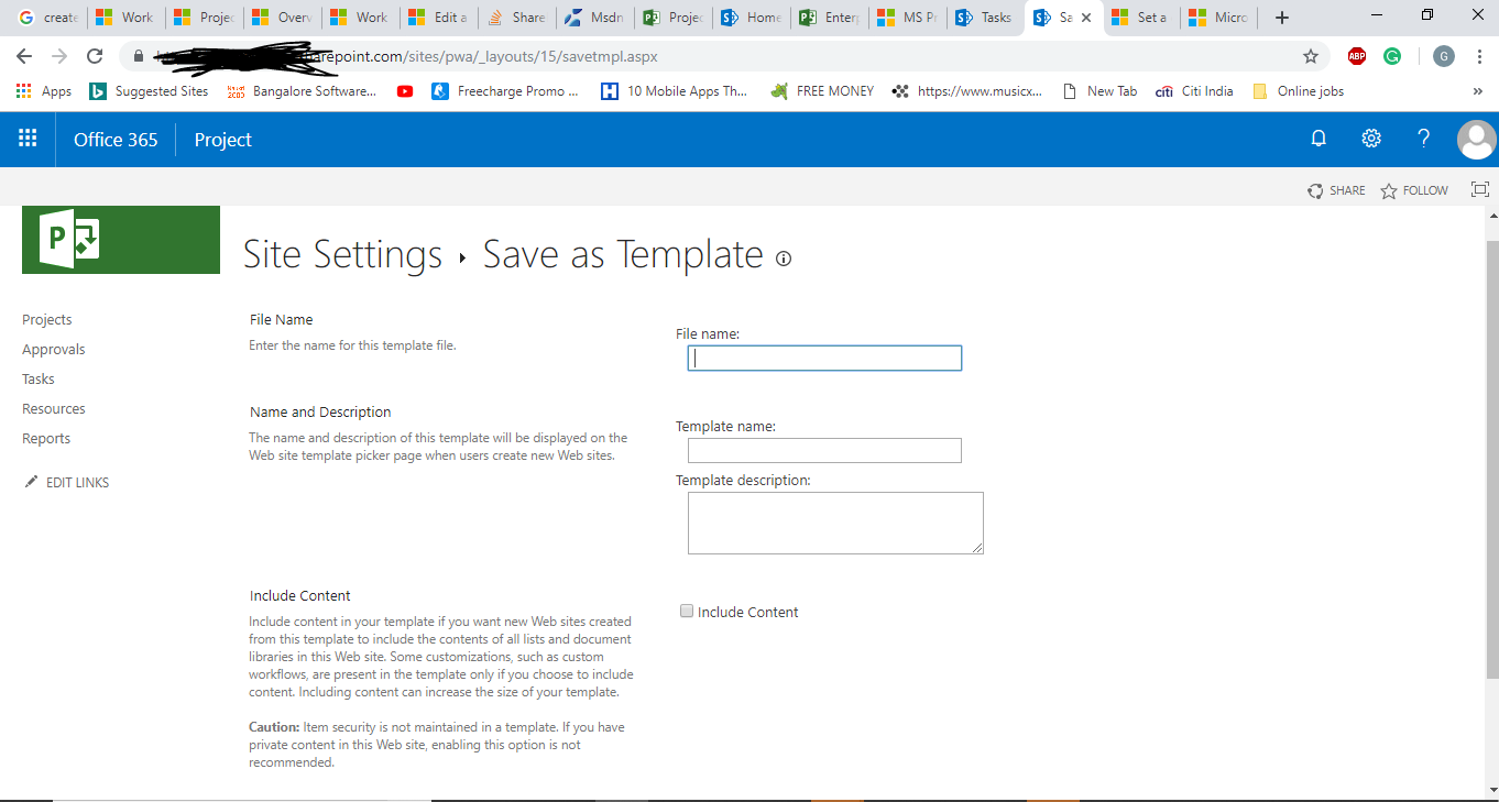 MS Project PWA : Can we create predefined task (by Default) while ...