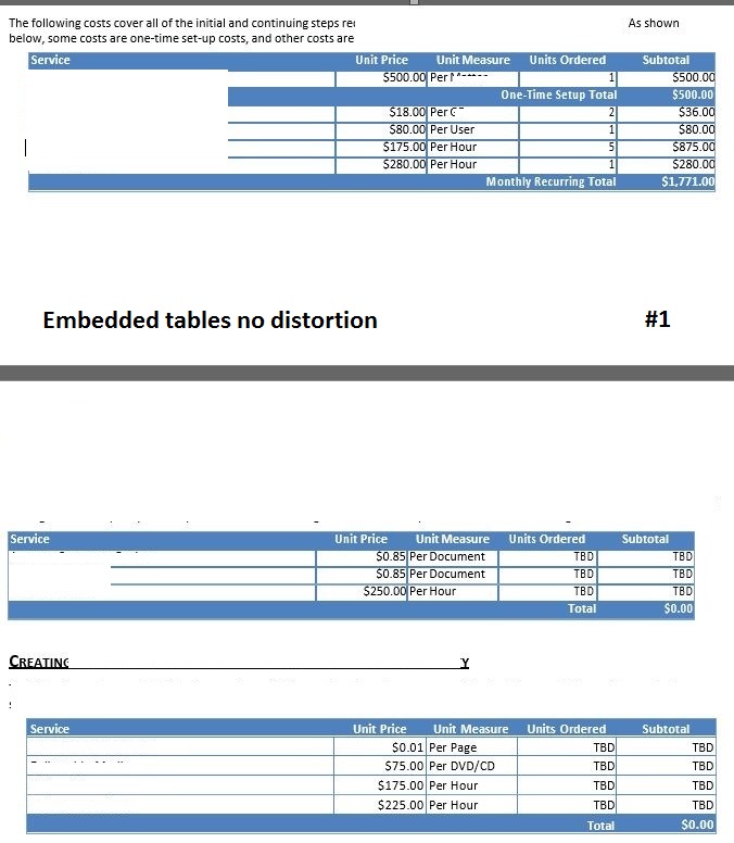 My embedded Excel spreadsheet appears distorted in Word 2016 ...