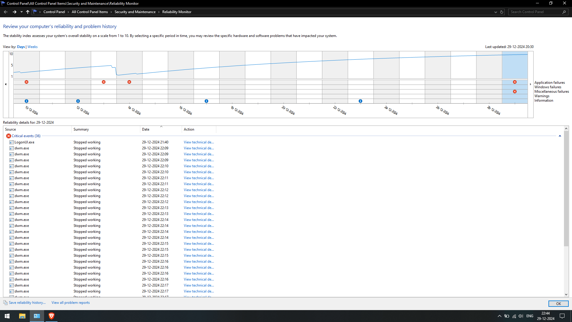 dwm.exe stopped working - Microsoft Q&A