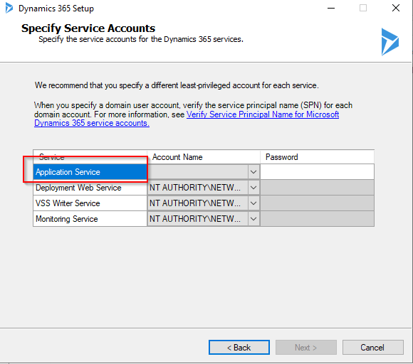 What is the name for this service account that I can use in XML ...