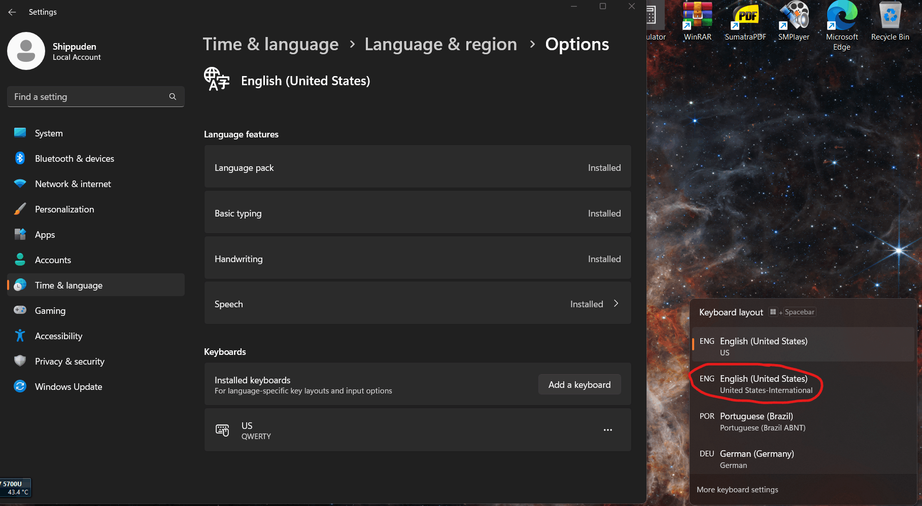 How do I get rid of this extra keyboard layout for good? - Microsoft Q&A