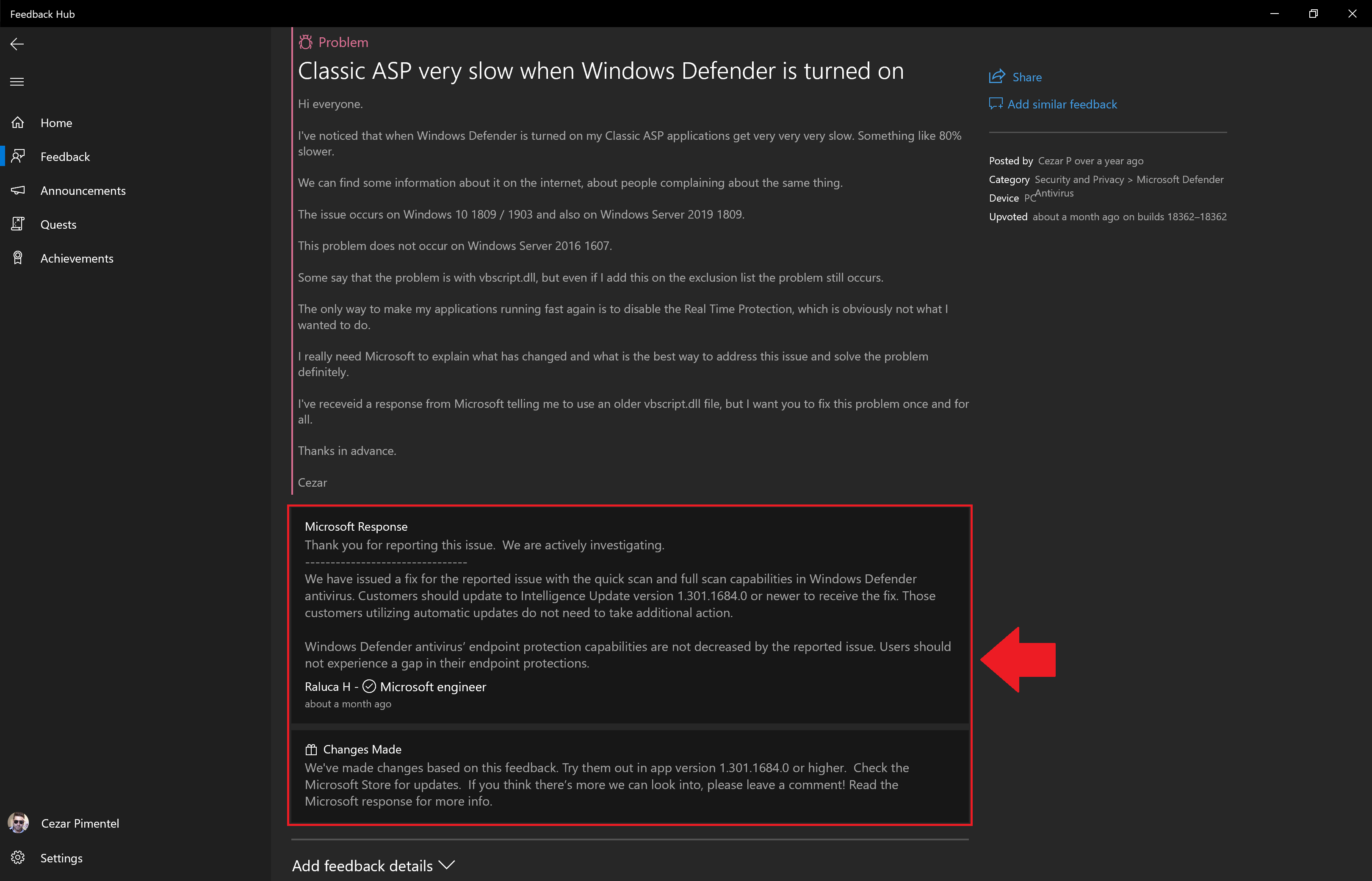 Classic ASP very slow when Windows Defender is turned on - Microsoft Q&A