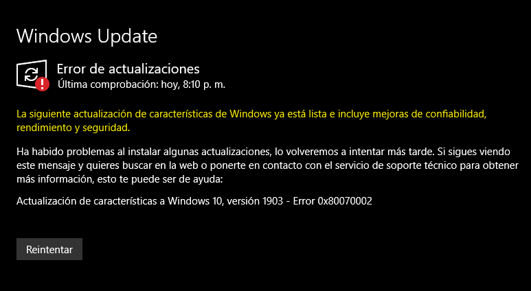Problemas con Windows Update • Windows 10 - Microsoft Q&A
