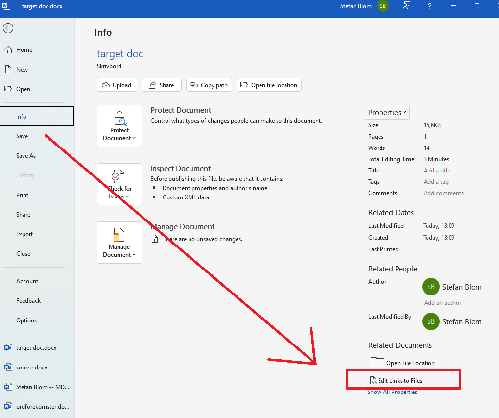 Microsoft word automatic rich text link update - Microsoft Q&A
