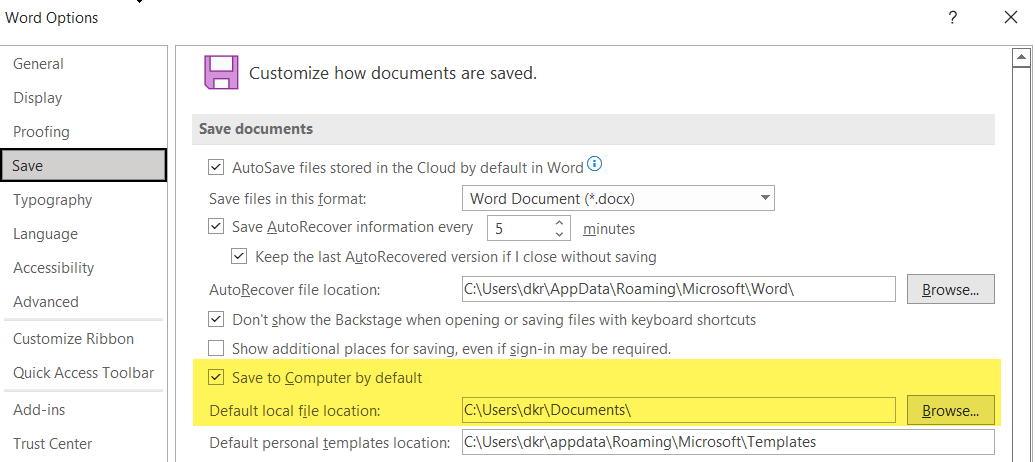 Uninstalled OneDrive but docs are still being saved there ...